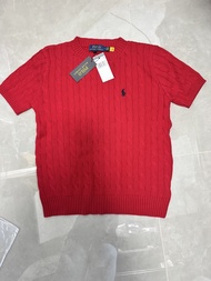 全新 Polo Ralph Lauren 紅色短袖針織衫