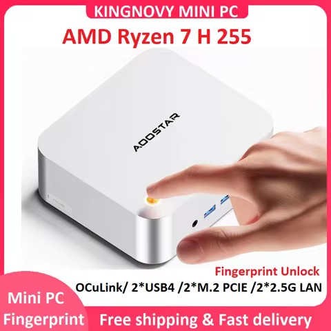 Aoostar MACO Ryzen 7 H 255 OCuLink Mini PC AMD Fingerprint 2*USB4 2*NVMe 2*2.5G LAN Windows 11 WiFi6