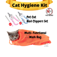 Cat Hygiene Kit Cat Nail Clippers Set Cat Wash Bag Multi-Functional Kit Kebersihan Kucing