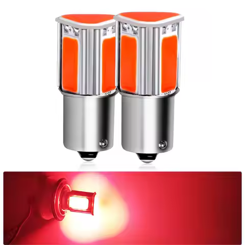 2PCS COB LED Brake Reverse Stop Fog Light Bulbs 1156 ba15s P21W S25 G18 1157 P21/7W bay15d White/Yel
