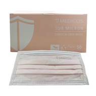 MEDICOS SUB MICRON SURGICAL 4PLY MASK • 50 PIECES • PEACH CRUSH