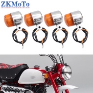 4Pcs Motorcycle Turn Signal Light 6V Amber Flasher Indicator Motorbike Accessories For HONDA Z50 MON