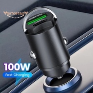 100W USB Mini Invisible Car Charger Suitable for //Samsung/Huawei Mobile Phones
