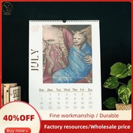 Cat Wall Calendar 2024,2024 Funny Renaissance Cat Calendar, Hanging Wall Calendar, 12 Month Cat Calendars with Ugly 21x30cm