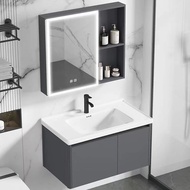 【SG Sellers】Bathroom Vanity Aluminum Bathroom Cabinet Toilet Cabinet Basin Cabinet Basin Set with Mirror and Shelf Basin Combination Bathroom Modern Hand Washing Washbasin