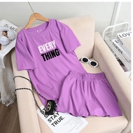 [Loose format] Women's purple cotton clothing Set - Fashionable women's clothing (T-shirt + cottonSh