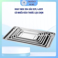 Stainless steel food tray size 50x35 - 4.8cm deep rice tray, baking tray, dining table tray