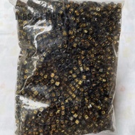 Black Square Alphabet Beads Gold Letters 1 pound Letter Beads/