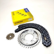 GEAR SET GEAR PAKET SUPRA X 125 HELMIN / BLADE NEW 125 FI. SUPRA X 125 NEW FI 428H-108L 37T-14T FUKUKAWA JAPAN QUALITY