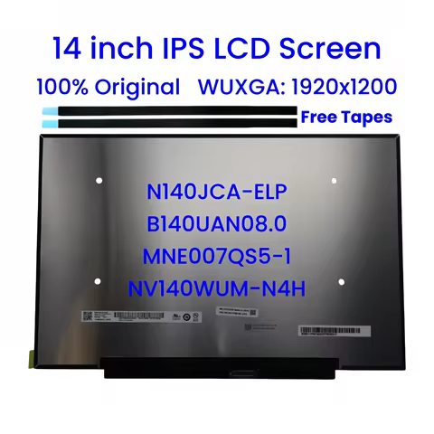 14" Laptop LCD Screen N140JCA-ELP B140UAN08.0 MNE007QS5-1 NV140WUM-N4H 1920×1200 30Pin eDP Replaceme