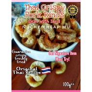 BEST SELLER!!️PORK SKIN WITH LARD Thai Homemade Crispy Fried Pork Rinds 炸猪皮(Pork Skins with Lard)100g+/NON-HALAL