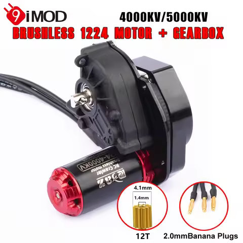 9IMOD RC 1224 Brushless Motor Outrunner 4000kv 5000KV Mini Motor 2S with Gearbox For RC Crawler Car