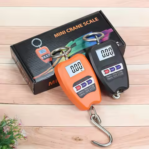 1PC 200kg Portable Crane Scale Black/Orange Small Size Farm/Factory/Market Weighing Handheld Electro