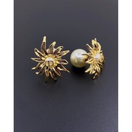 Hot Style Big Flower Pearl Earrings Brass Material IL9B a2f