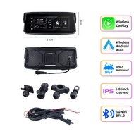 EKLEVA มอเตอร์ไซค์7 "CarPlay แอนดรอยด์นำร่องอัตโนมัติ Moto DVR IPX7กันน้ำคู่บลูทูธ5.0สนับสนุนการบันท