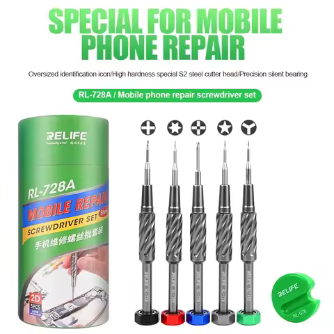 RELIFE RL-728A 2D Sturdy Mobile Phone Repair Screwdriver Set with Magnetizer Midboard 2.5 / T1 / Y0.