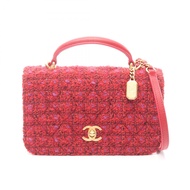 【二手】香奈兒 (Chanel) Matelassé Mini 2WAYRED皮革絎縫迷你雙肩包，女士二手 A