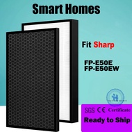 for Sharp FP-E50E FZE50HFE FPE50E FPE50EW FP-E50EW FZE50DFE HEPA and Carbon Filters