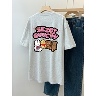 COD Real Shot Combed 100% Cotton New Style Mid-Length Loose Short-Sleeved T-Shirt Women Printed Summ