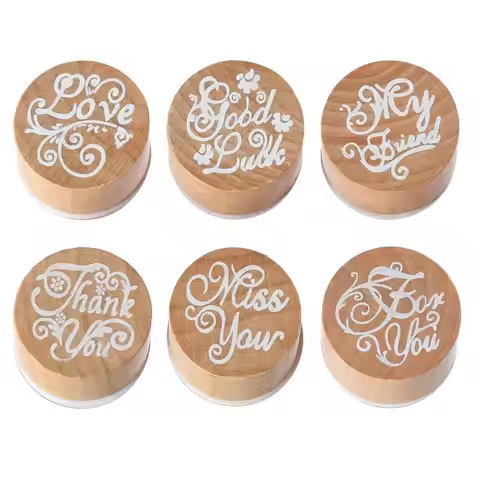 6 Types Blessing Greeting Words Wood Rubber Stamp DIY Art Craft Scrapbook Cards Decor Handmade Thank