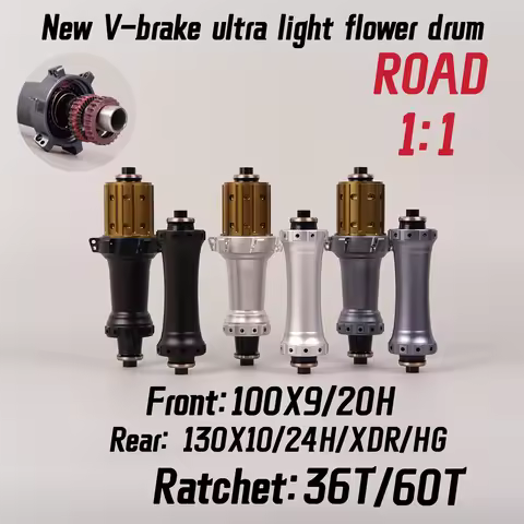 Road Bicycle Hub Star Ratchet 36T/60T V Brake Straightpull Road Bike Hub 100x9 130x10mm 20/24 holes 