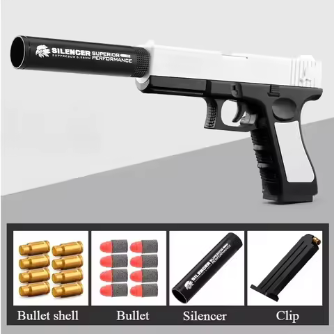 Throw Shells GLK M1911 Airsoft Pistol Soft Bullet Toys Gun Children Armas Blaster Shoot Outdoor Game