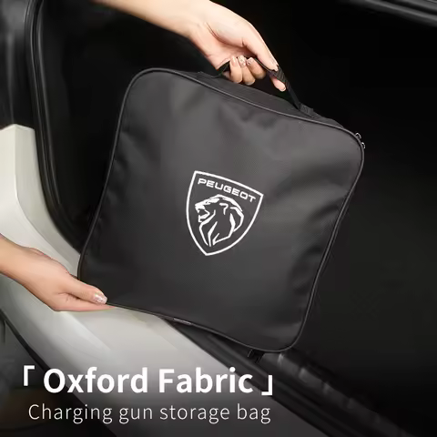 Car EV Chargeing Cable Organizer Bag Travel Storage Box For Peugeot 407 508 2008 5008 307 308 3008 2