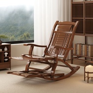 Get gifts/Rocking Chair Balcony Home Leisure Recliner Folding Bamboo Rocking Chair for the Elderly Lunch Break Living Ro