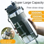 1L 2L 3L Large Capacity Sports Water Bottle Portable Debris Water Cup With Straw Outdoor Camping Pic