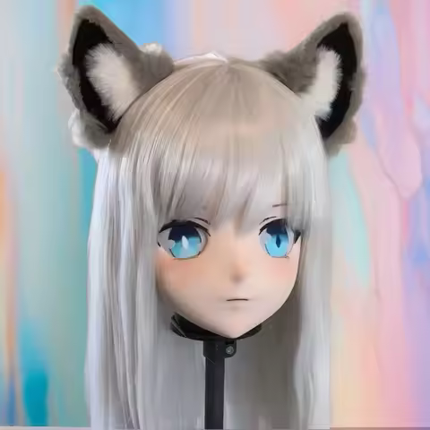 Customize Character Boy/Bily Kigurumi Half Head with Lock Anime Cosplay Kigurumi Mask