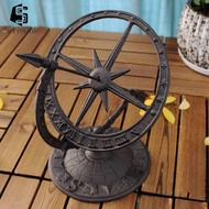 Serenable Desktop Armillary Sundial Ornament Sundial Globe Craft Cast Iron Decoration for Apartment