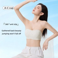 Smile BUY 2 GET Strapless Anti Slip Gather Bra Wireless Floral Tube Top Women Underwear
