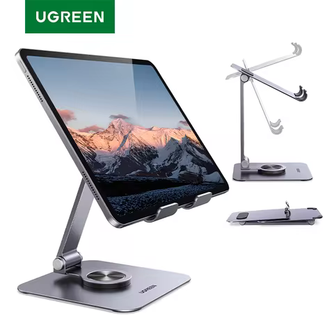 UGREEN Tablet Phone Stand For iPad Pro iPhone Xiaomi Tablet Support 360°Rotatable Aluminum iPad Stan