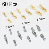 60 Pcs Car Terminal Spade Female Male Connector 2.8/4.8/6.3mm Butt Splice Terminals for Wire 12/18aw
