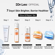 Dr.Leo Glow & Repair Set Skincare Dark Spot Whitening Moisturize+Serum+Toner+7X Ceramide Soothing Fa