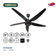 （1BOX / 2SET）SIBERIAIR CF-SA56 56" 5 Speed Stylish Matte Black Remote Control Ceiling Fan.