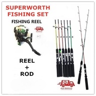 DAIWA PANCING SET REEL + ROD Pancing Set Udang Joran Udang Galah Rod Udang Dan Ikan Fishing Rod and 