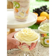 Influencer 360ml Cream Cake Bobo Cup Oreo Ovaltine Dessert Fat Cup Milk Tea Drink U-Shaped Cup