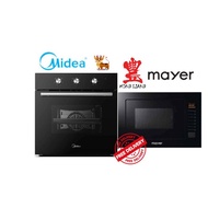 MIDEA MBI-65M40-SG 60CM BUILT-IN OVEN 82L + Mayer MMWG25B 38 cm Built-in Microwave Oven with Grill-F