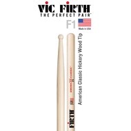 Vic Firth F1 American Classic Hickory F1 Drum Sticks (Drumsticks) ** Made in USA