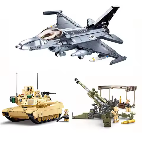 World War 2 II Military M777 Howitzer F-16 Fighter M1A2 Sep V2 Abrams Tank Classic Weapon Army Build