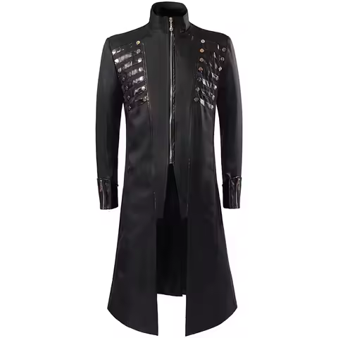 Autumn Winter tailcoat Warrior Knight Assassin cosplay Jacket Mens Medieval Steampunk Gothic Vintage