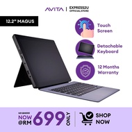 AVITA Magus 12.2" 2-in-1 Touch Screen Laptop Detachable Keyboard (Intel Celeron N4020 /4G Ram /64GB eMMC /Win 10 Home) Charcoal Grey