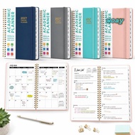 WOAY Academic Planner Book, with Tabs A5 Calendar Planner, 2027 Spiral Binding Monthly/Weekly Planne
