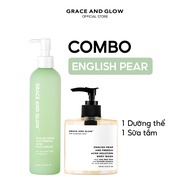 Combo sữa tắm và sữa dưỡng thể Grace and Glow English Pear and Freesia Anti Acne
