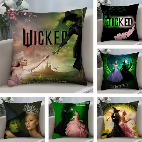 W-Wicked Part One Movie Pillow Case Short Plush Pillow Covers Sofa Decorative Gift Home Double-sided