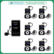 Retekess T130 99 Channel Wireless Tour Guide System, ใช้สำหรับฮัจญ์และอุมเราะห์, ระบบการแปลไมโครโฟนคริสตจักรสำหรับศาลฝึกอบรมล่าม (1 เครื่องส่ง 6 เครื่องรับ)