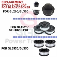 SPOOL LINE AND SPOOL CAP FOR BLACK DECKER GL300 GL260 GL4525 GL5530 GL350