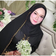 VEIL/SHAWL SULAM CHIFFON BLACK READY STOCK VEIL SULAM KLASIK
