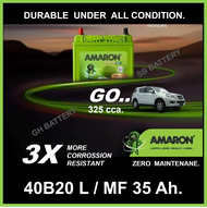 AMARON - GO /40B20L / MF 35Ah.  พร้อมใช้  ไม่ต้องเติมน้ำ /สำหรับเก๋ง <1500cc.